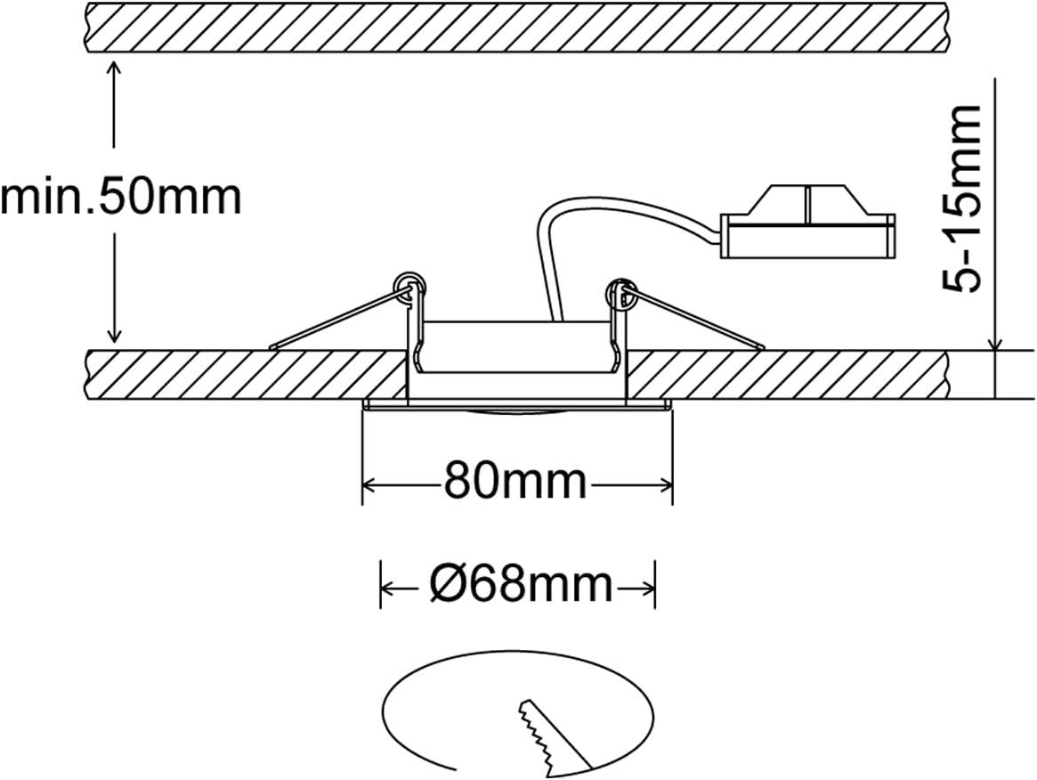 3er-Set LED-Einbauleuchten Rila, eckig 3er Chrom