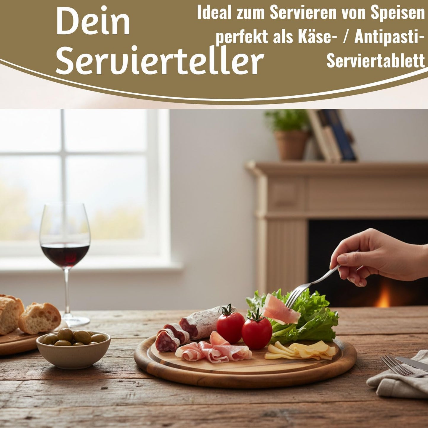 4er-Set Schneidebrett mit Saftrille, 4 Stück