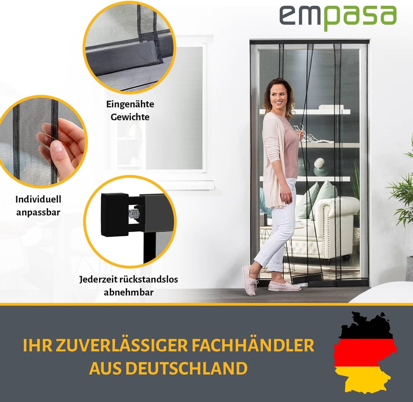 Zuschneidbarer Klemm-Lamellenvorhang Comfort Insektenschutz 120x240 cm, 120 x 240 cm (Selbstbausatz) Weiß