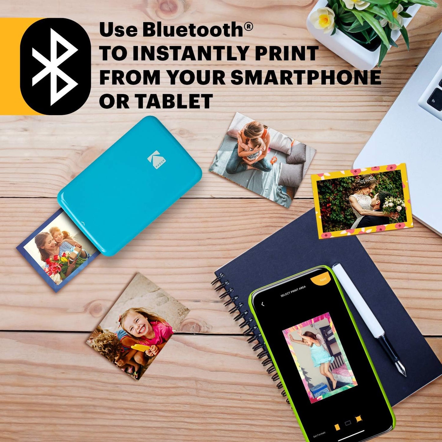 Sofort-Smartphone-Fotodrucker, Blau Drucker