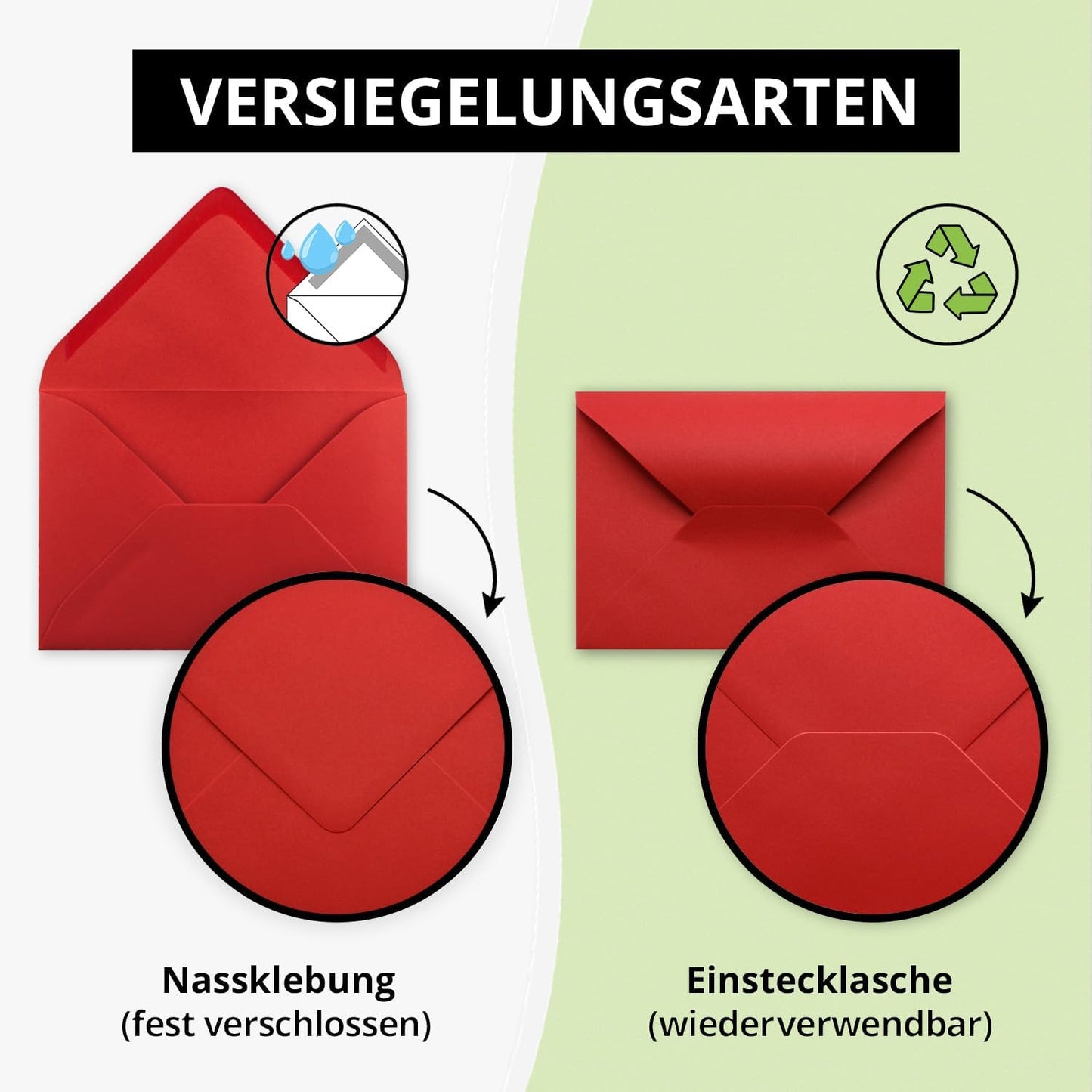 Briefumschläge DIN C6 (150 Stück), 150 Umschläge 29-Rot