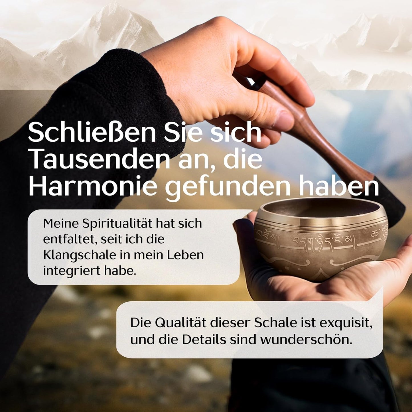 Klangschalen-Set, Mattes Gold Ohne Tasche