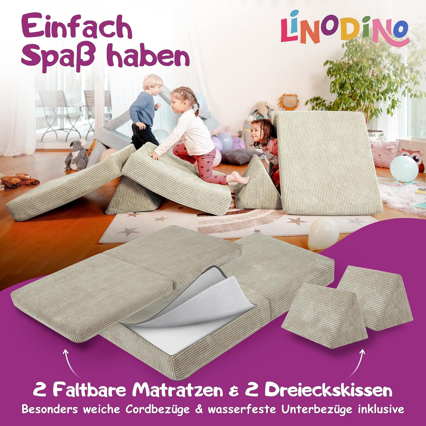 Spielsofa für Kinder, Kieselgrau
