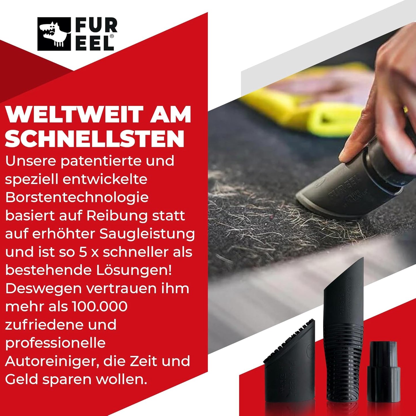 Staubsaugeraufsatz-Set für Tierhaare & Sand, Combo