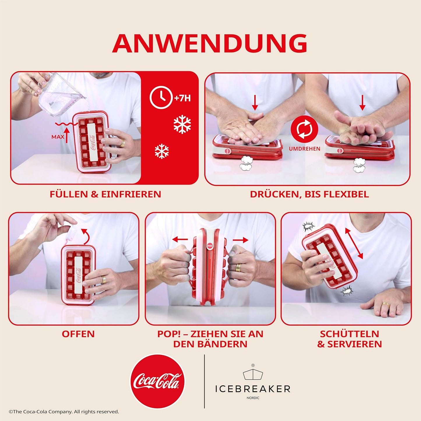 Pop 2.0 Coca-Cola Eiswürfelform mit Deckel, Pop 2.0 Coca-cola