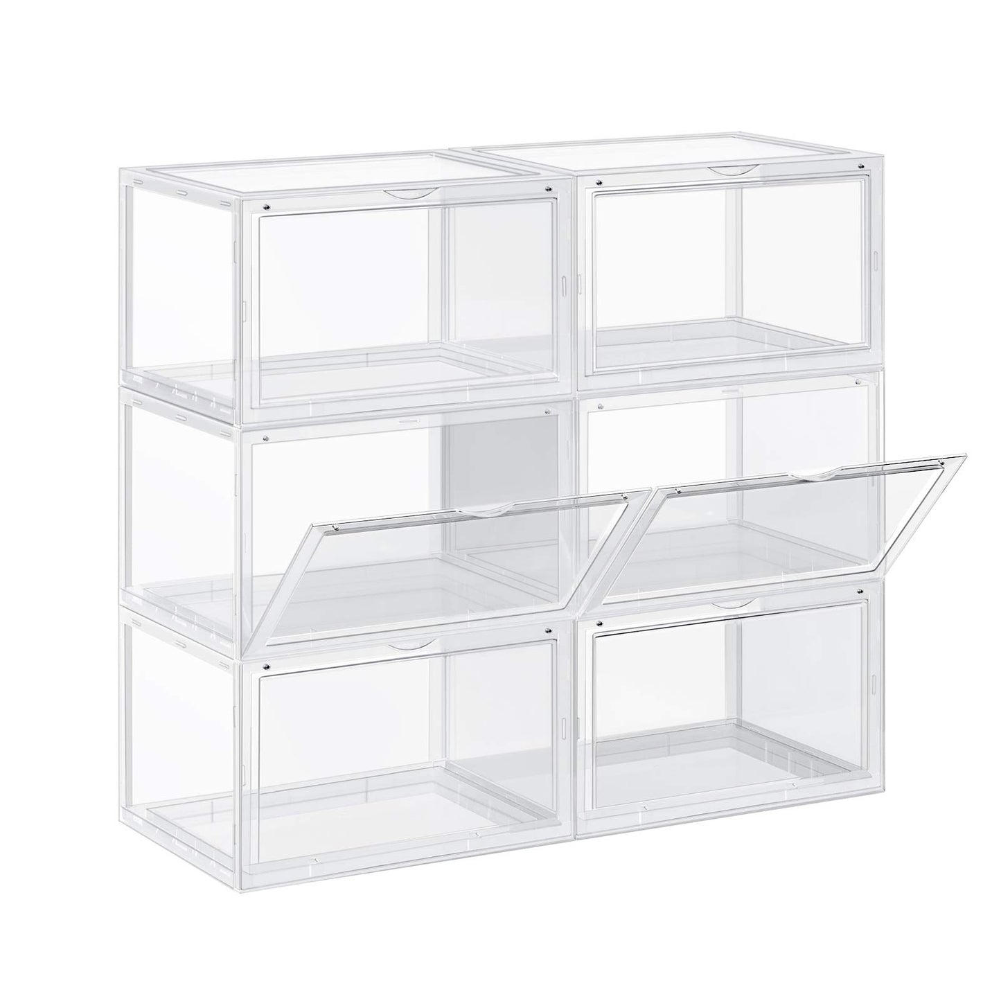 Stapelbare Schuhboxen Chicago, 6er-Set, Transparent 6er Set