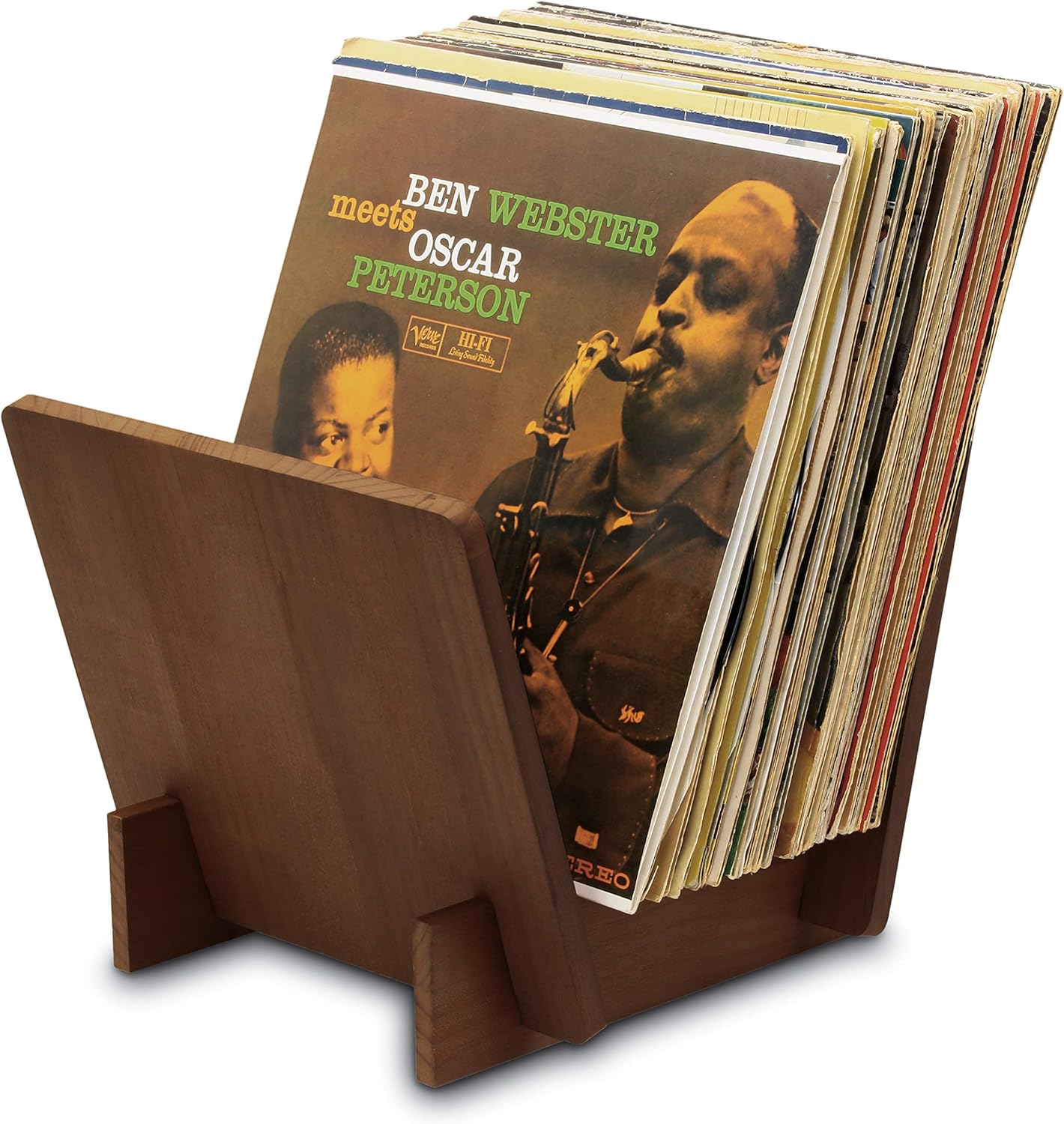 LP-Ständer für Vinyl-Schallplatten, Dunkelbraun