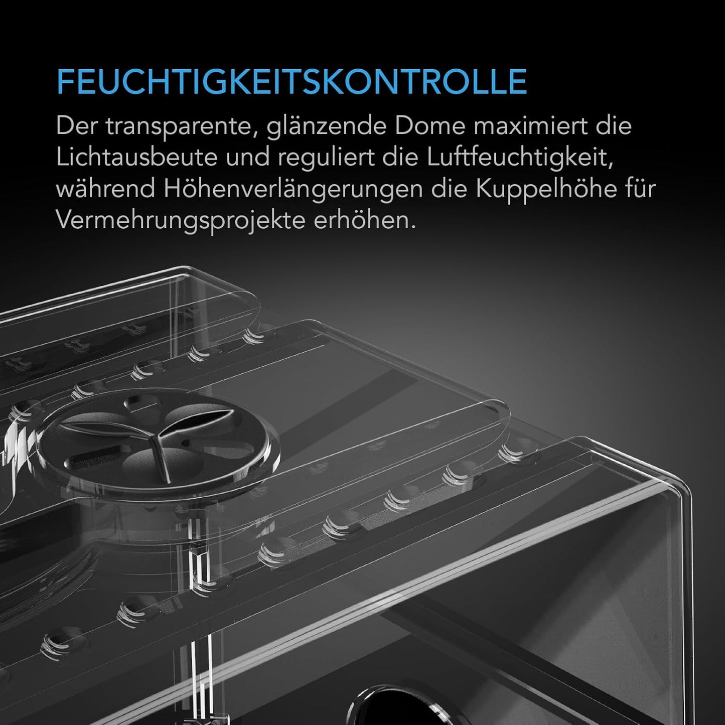 Keimset mit Feuchtigkeitskuppel und Sämlingsschalen, Large Dome Kit
