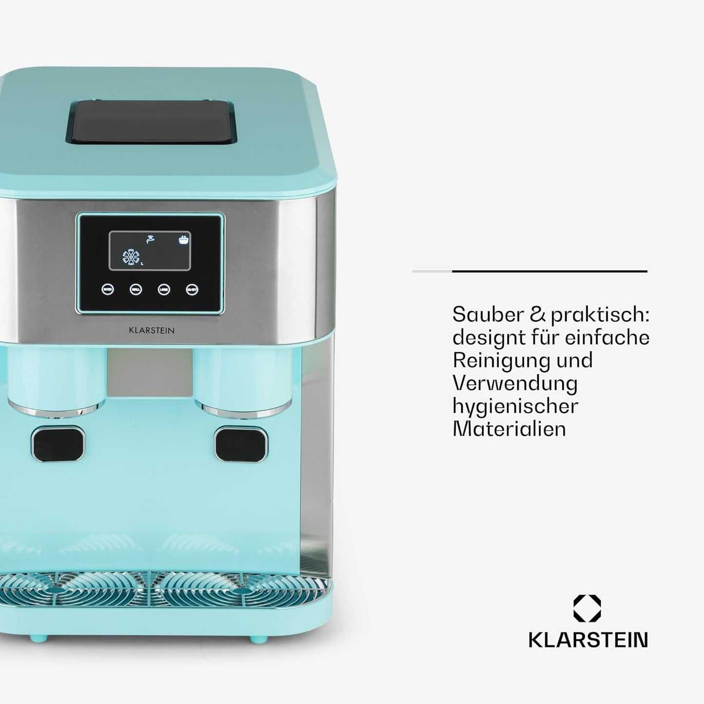 Kompakte Eiswürfelmaschine für Haushalt und Büro, Babyblau