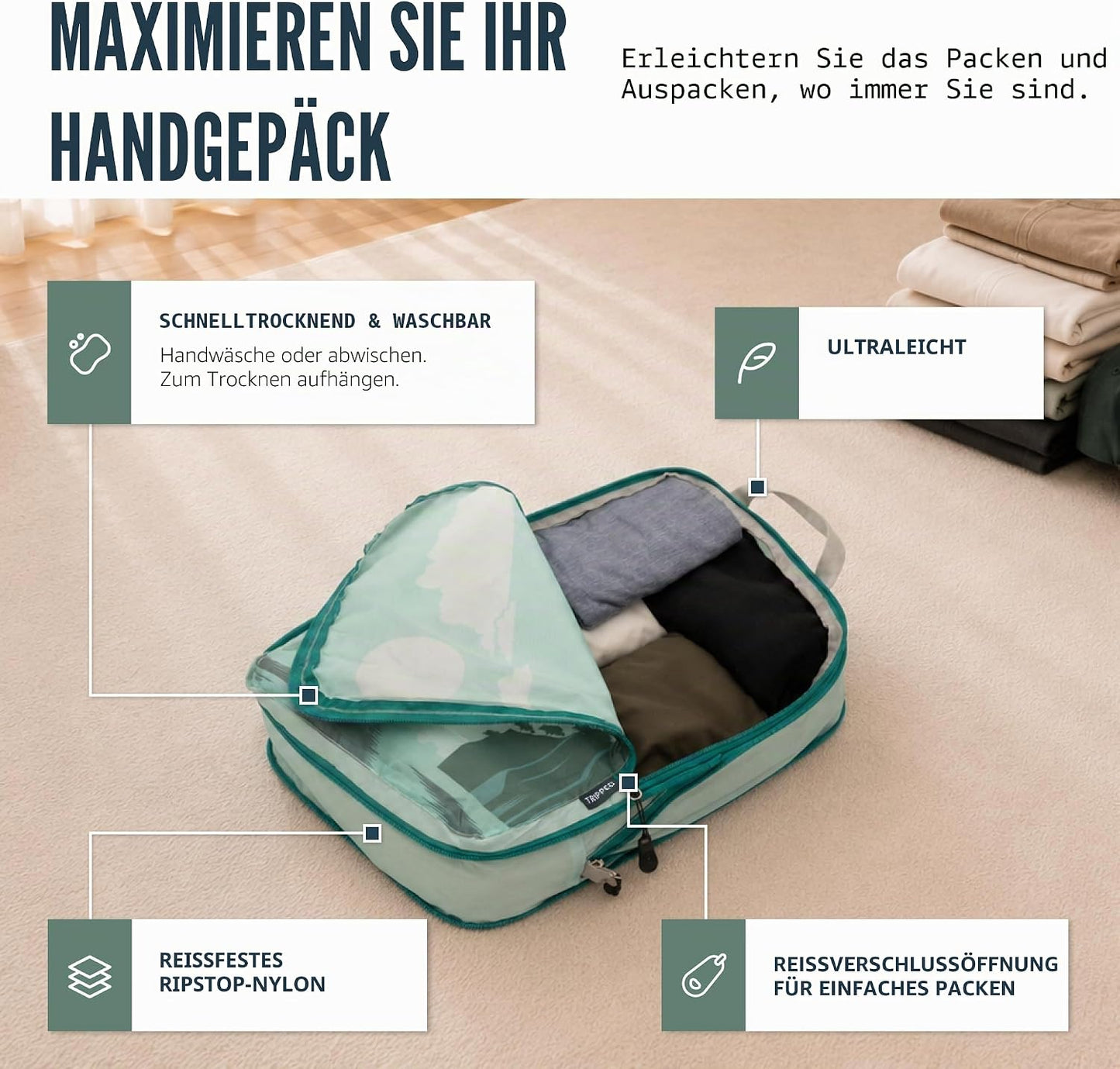 Reise-Kompressionswürfel-Set, Grafik 6Piece