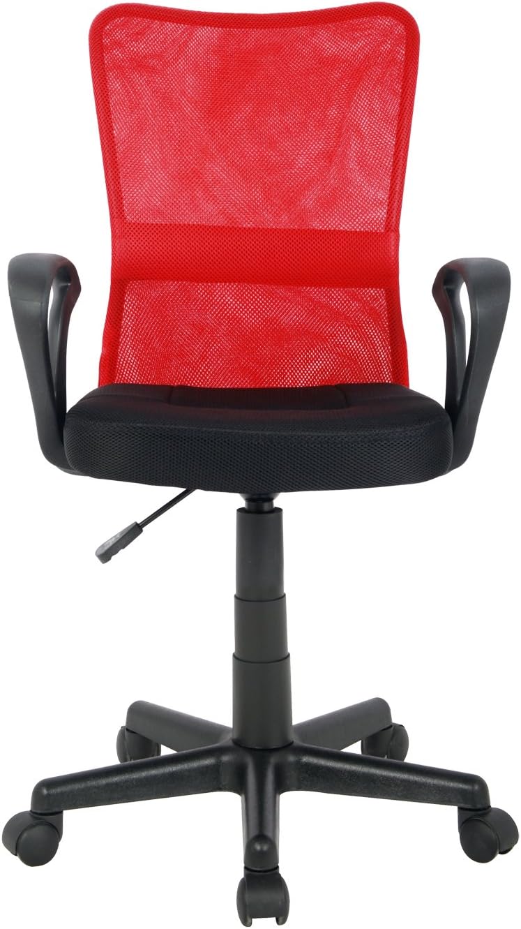 Bürostuhl mit Armlehnen, Rot/Schwarz