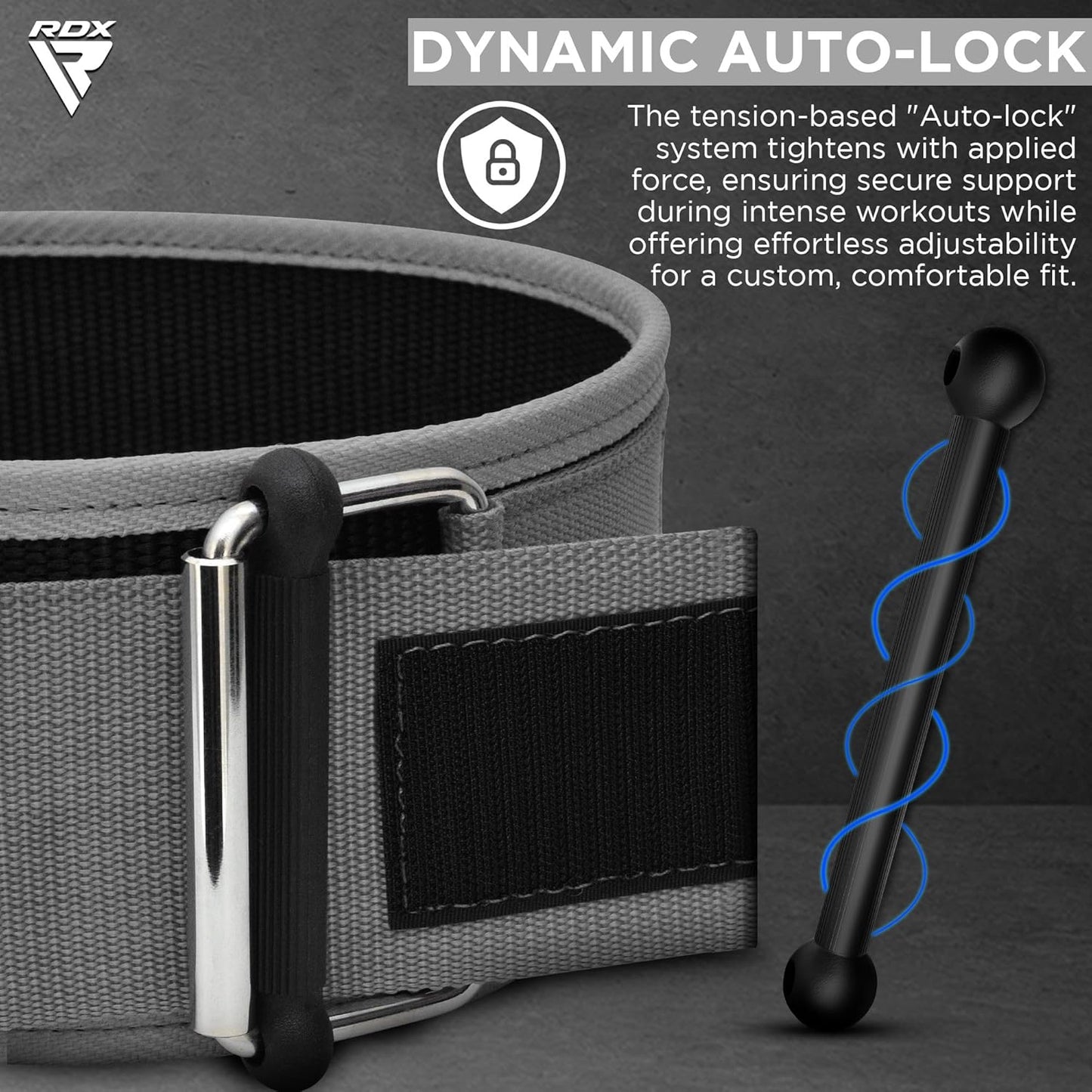 Gewichthebergürtel mit Lock System, Grau L