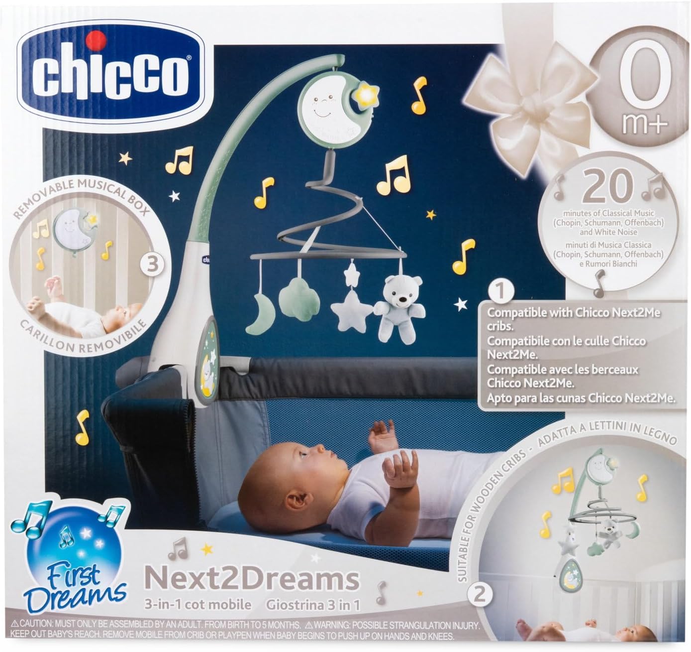 Baby-Mobile Next2Dreams mit Spieluhr und Nachtlichtprojektor, Next2Dreams Grün