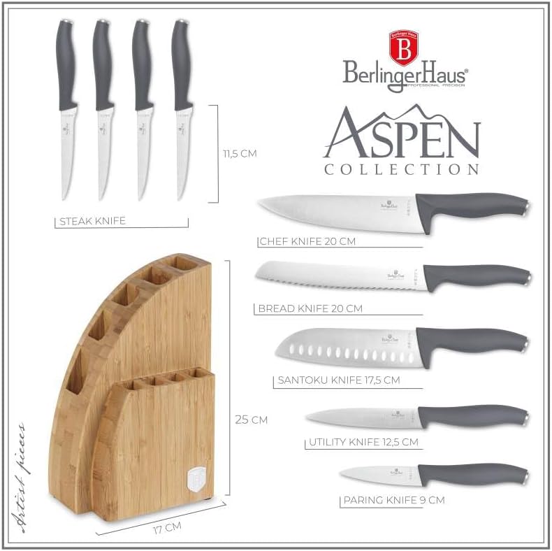 10-teiliges Messerset mit Ständer, Aspen Collection BH-2759, Aspen