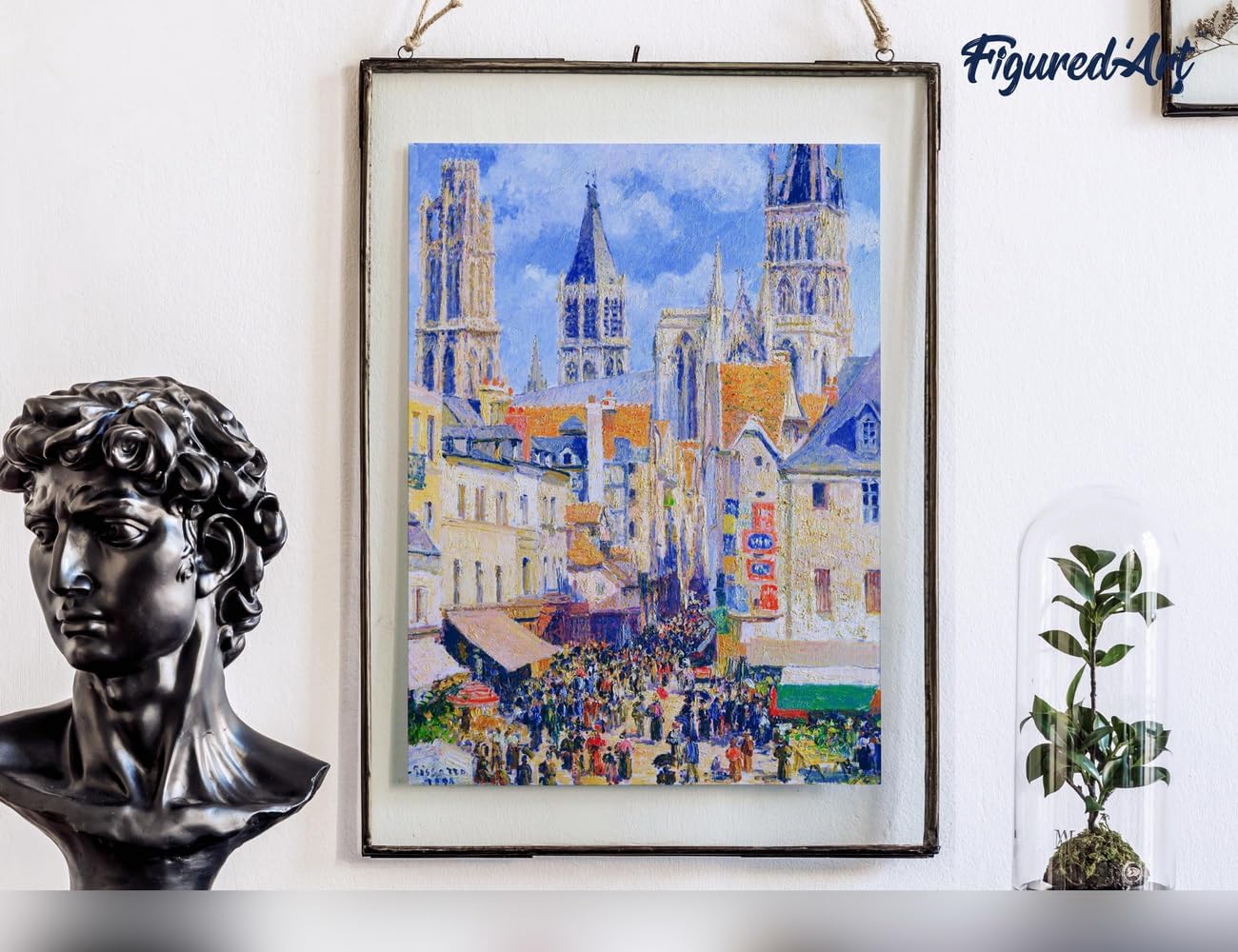 Malen Nach Zahlen Set mit Rahmen - Camille Pissarro 40x50cm, Rue de l’Épicerie in Rouen 40x50cm Mit Keilrahmen (nicht gespannt)