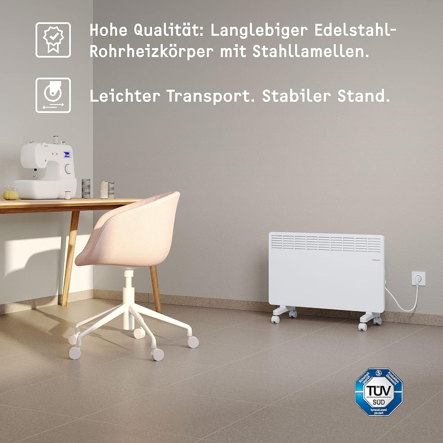 Elektroheizung, für ca. 25 m² ; Metallgehäuse ohn 120-Min.-Timer ; 2021