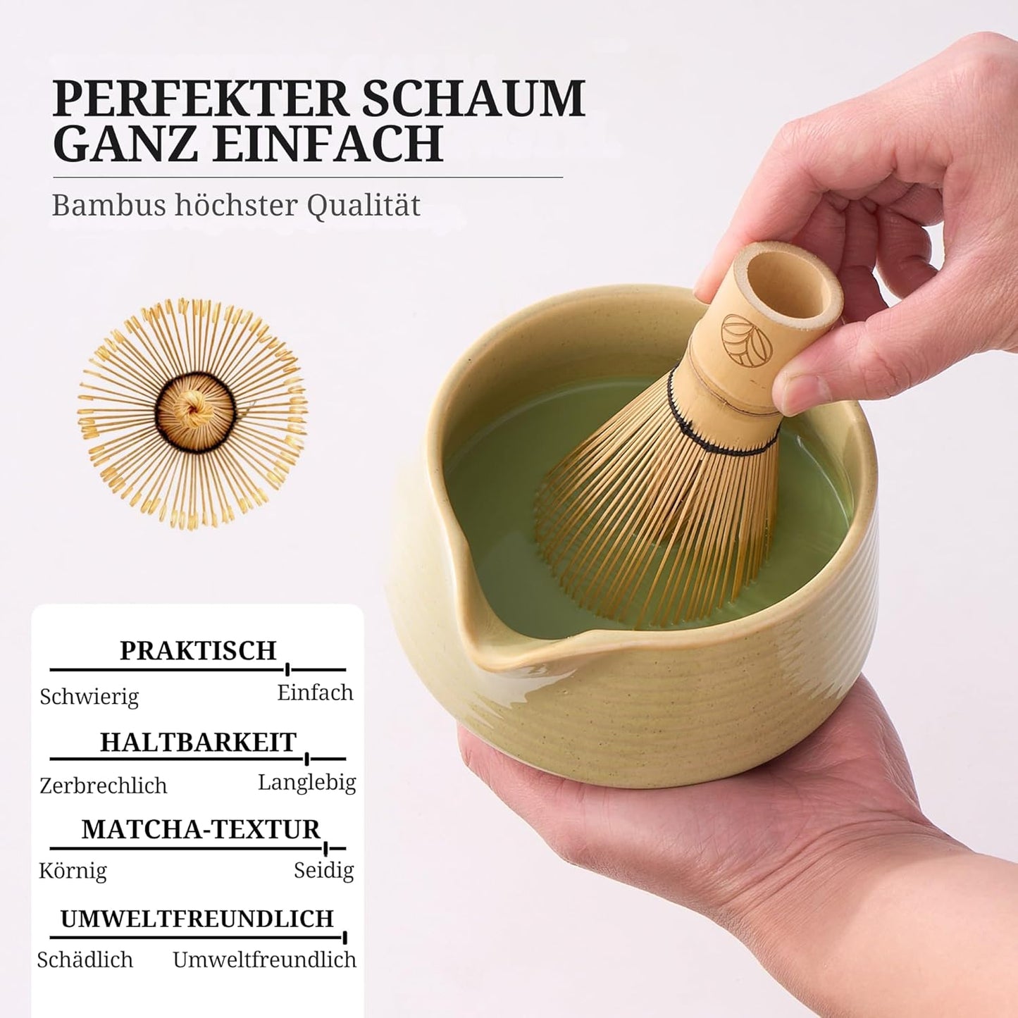 8-teiliges Matcha-Tee-Set, 8 teilig Grün