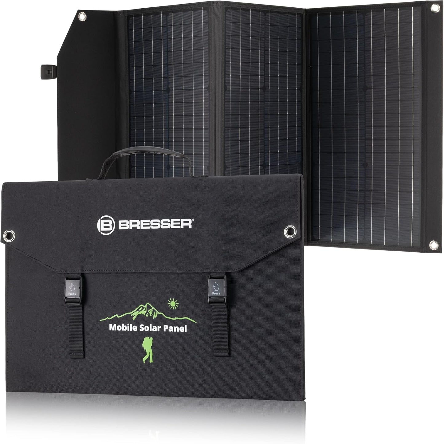 Solar Ladegerät 90W mit USB- und DC-Anschlüssen, Bresser Solar Ladegerät 90W Single