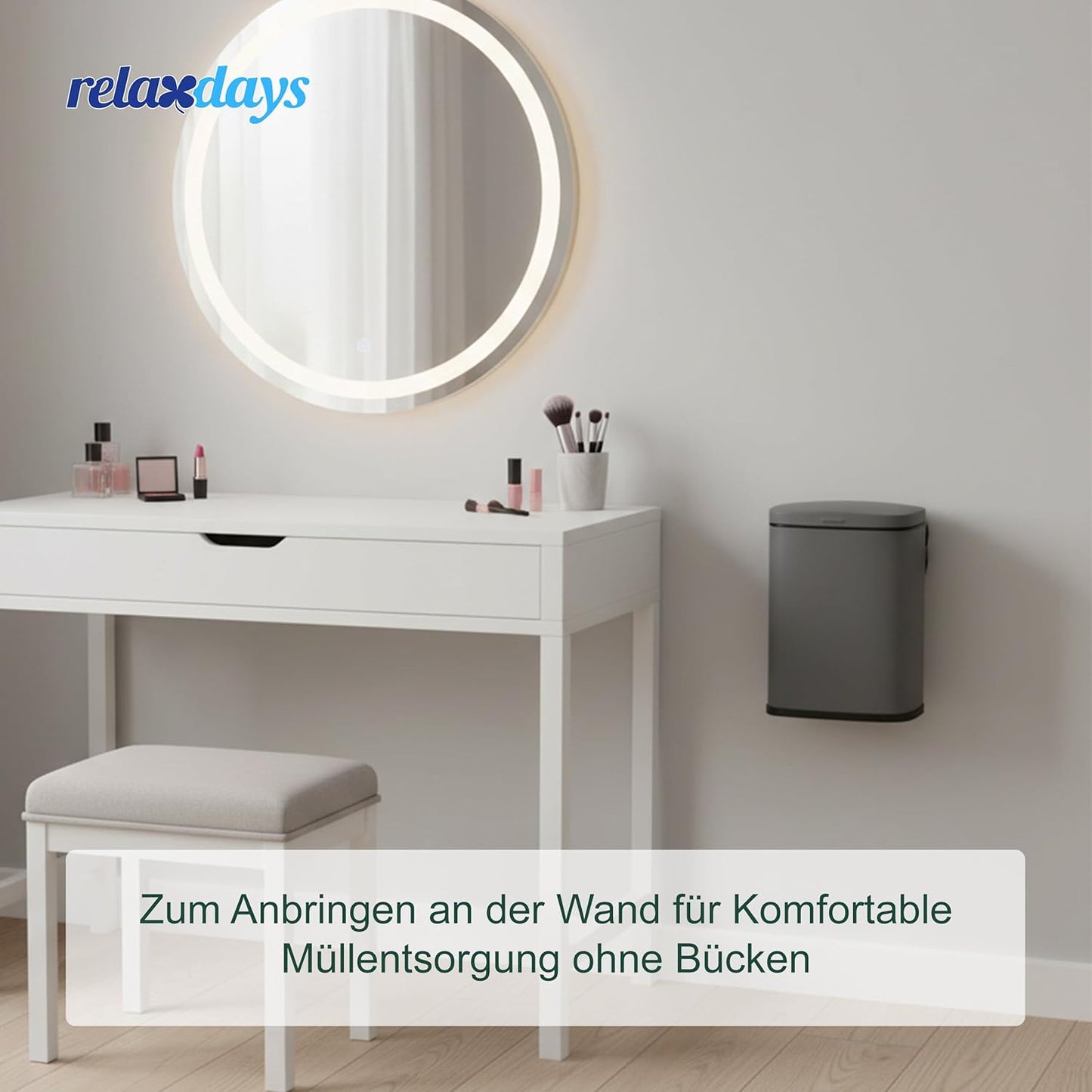 Kosmetikeimer mit Absenkautomatik, Grau