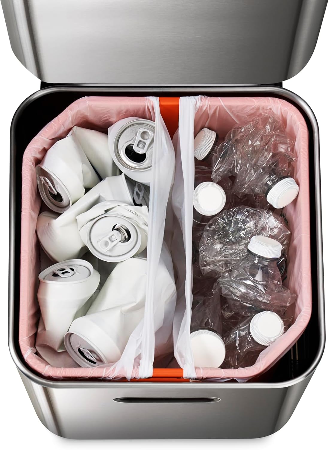 IntelligentWaste Totem Compact 40 Mülltrennsystem mit Biomüllfach, Edelstahl 40L