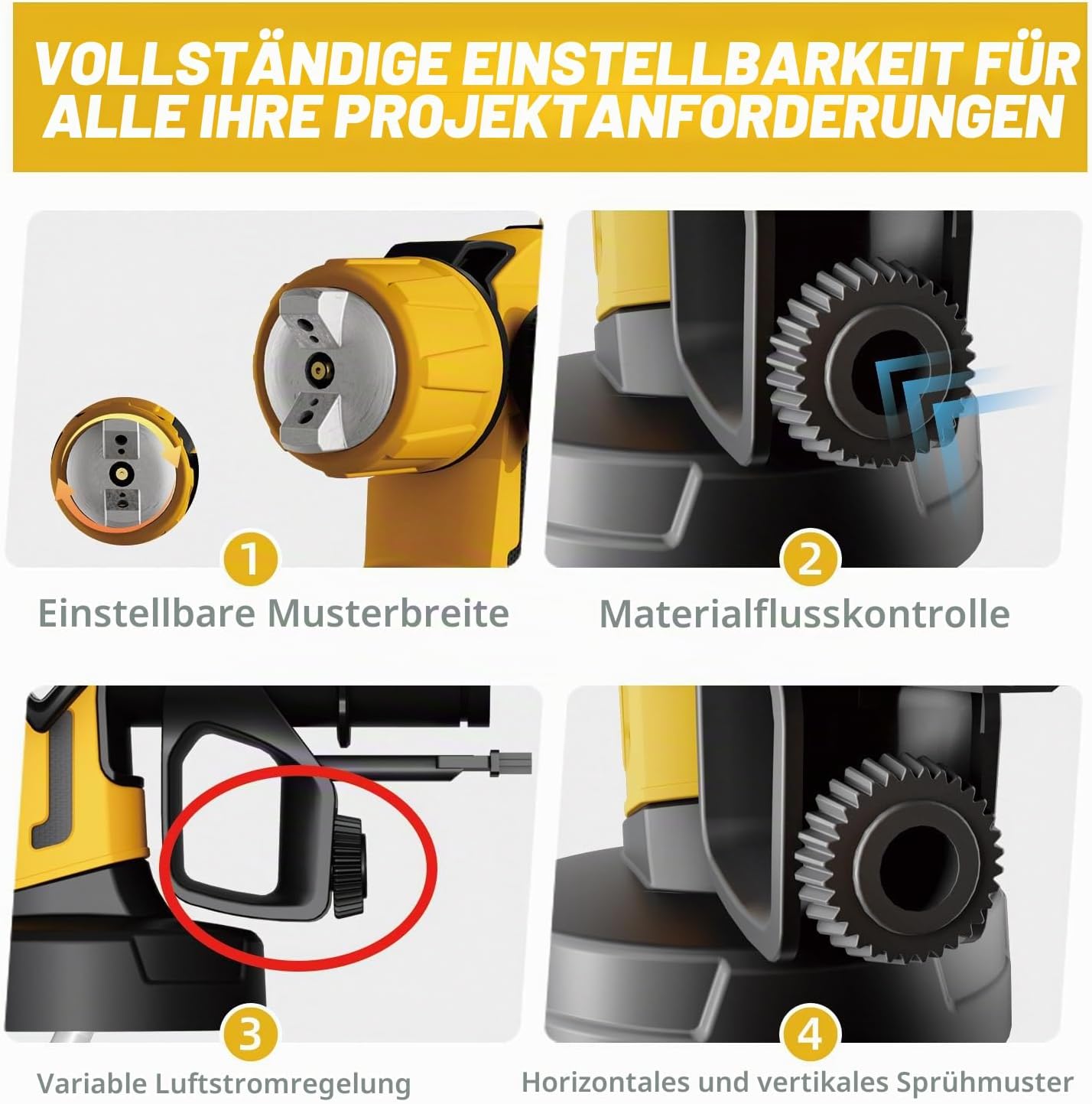 Farbsprühsystem mit 4 Düsen, Gelb