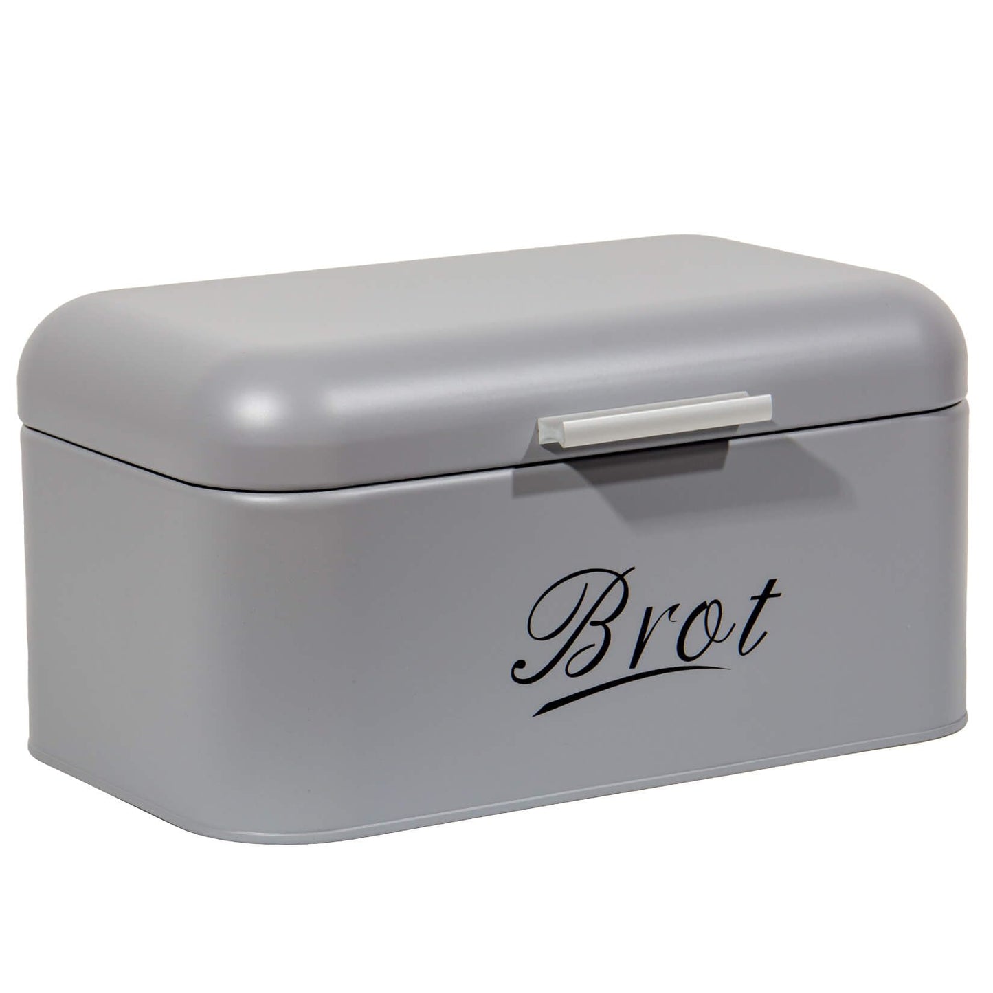 Brotkasten mit Deckel im Retro Design, Grau-31cm