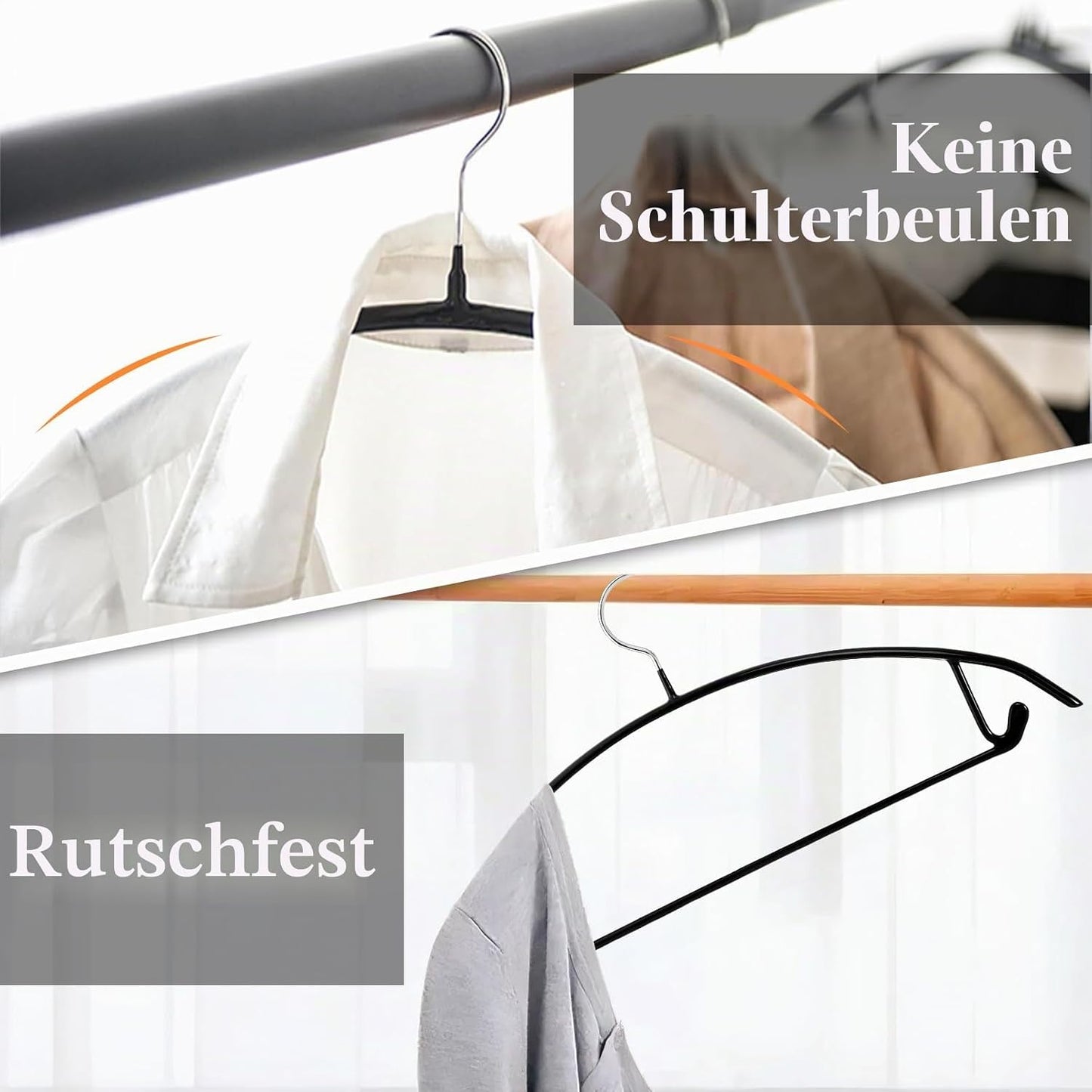 Metall-Kleiderbügel-Set mit rutschfester Beschichtung (20 Stück)