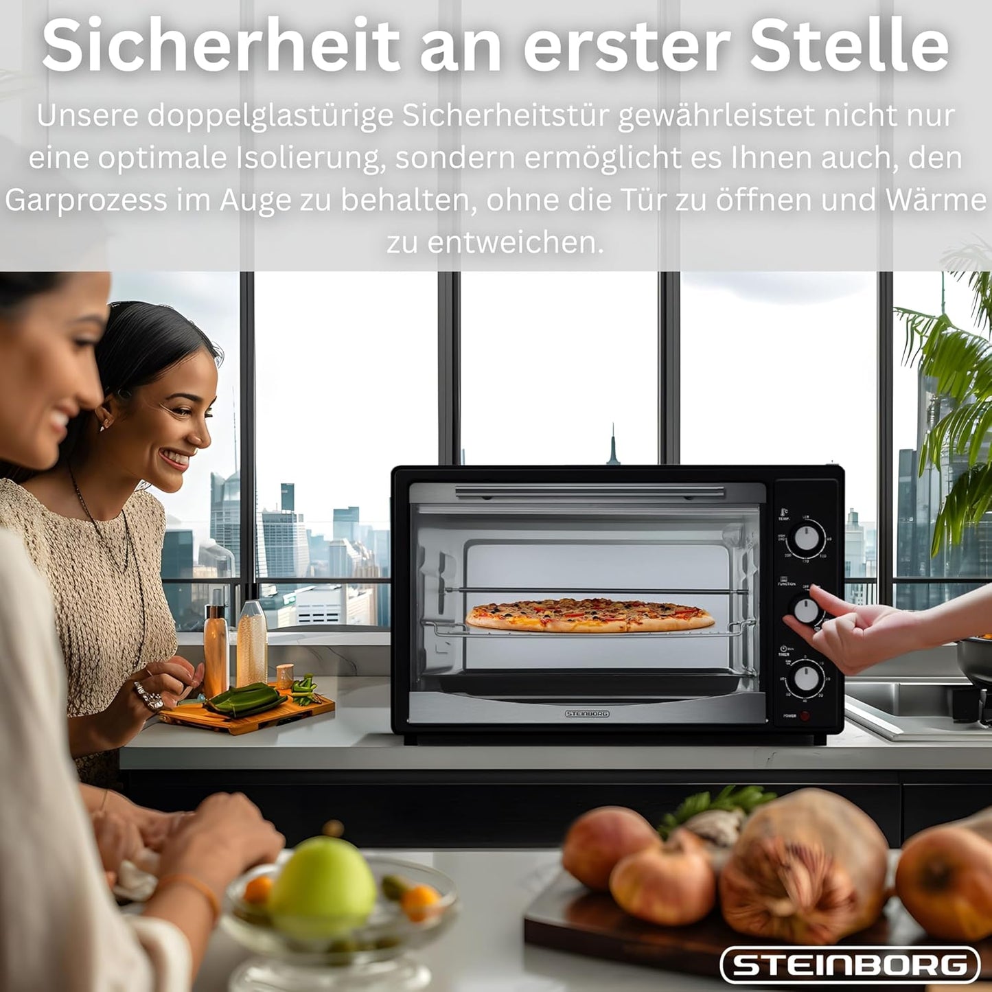 Mini-Umluftofen mit Drehspiess
