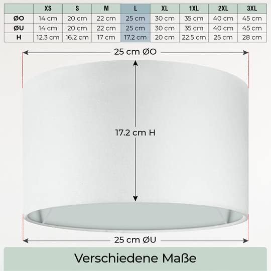 Lampenschirm, Weiss Ø25cm | Höhe 17,2cm