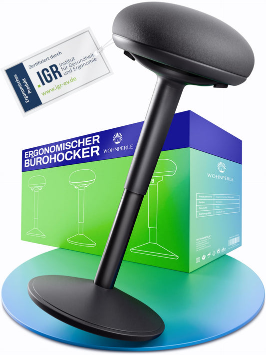 Ergonomischer Bürohocker, Onyx Schwarz