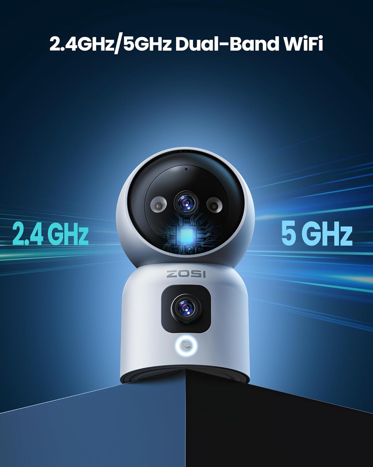 Überwachungskamera mit Dual-Objektiv und KI-Erkennung, Weiss 3MP+3MP Dual Kamera