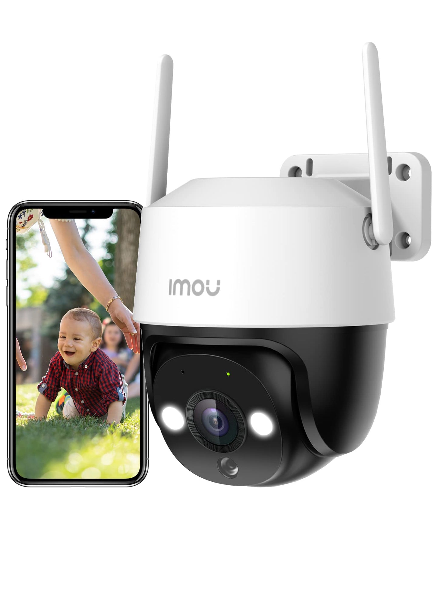 360° PTZ Überwachungskamera mit KI-Erkennung, Weiß 3k/5mp