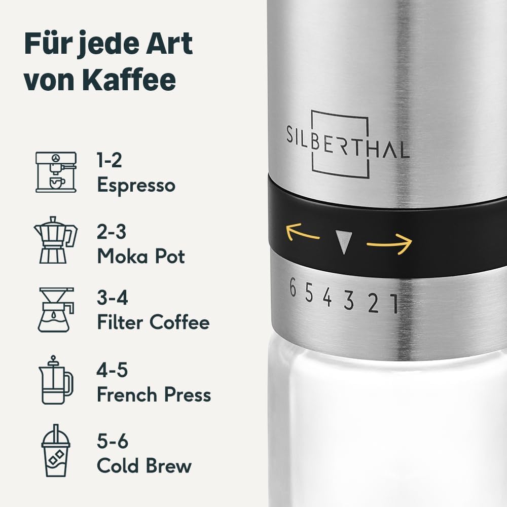 Kaffeemühle und French Press Set, Spar-set 2er Set | Kaffeemühle + French Press