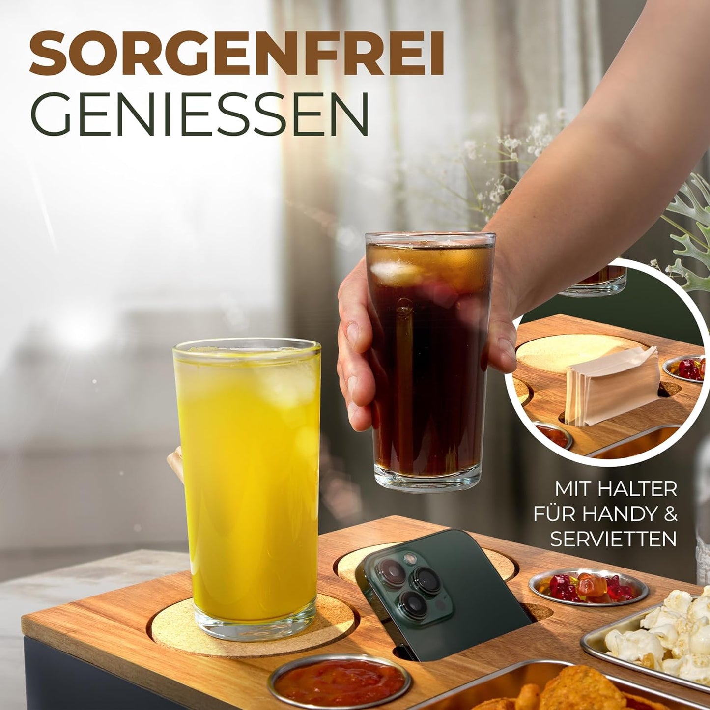 Couchbar Snackbox, Akazienholz