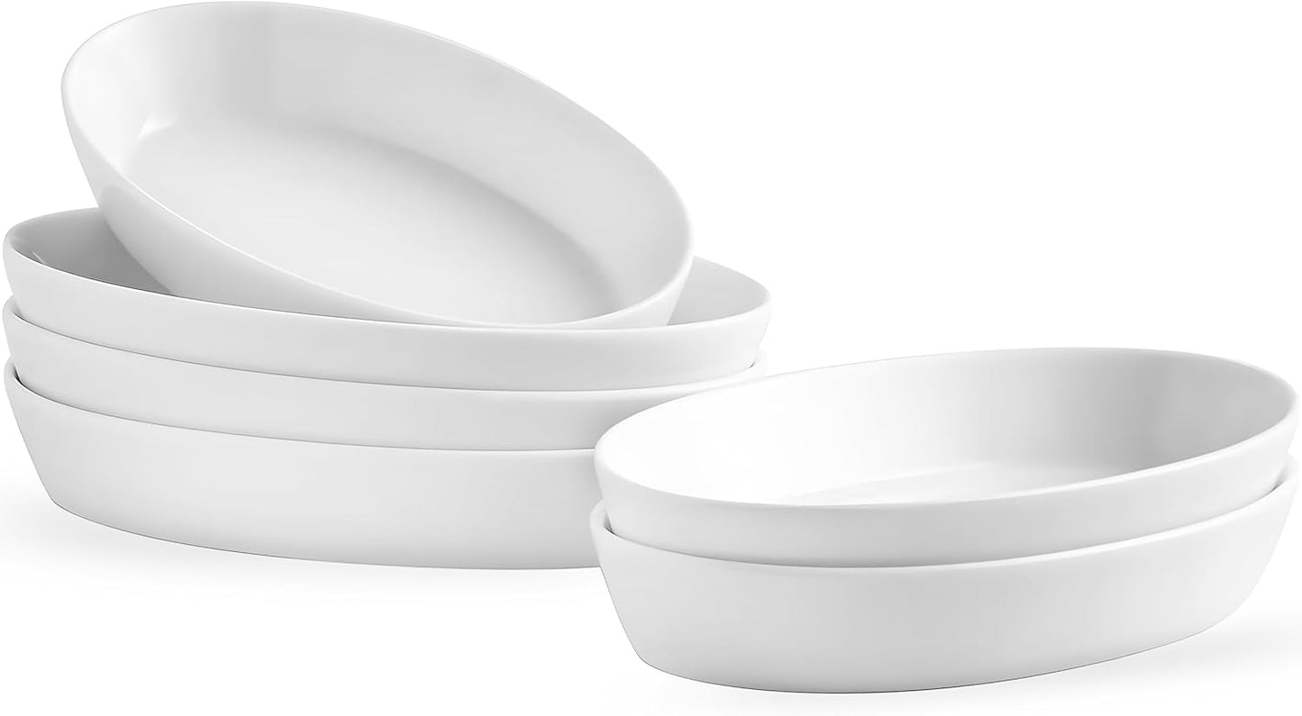 Keramik Mini-Auflaufformen-Set (6 Stück), Weiß 6 Pack