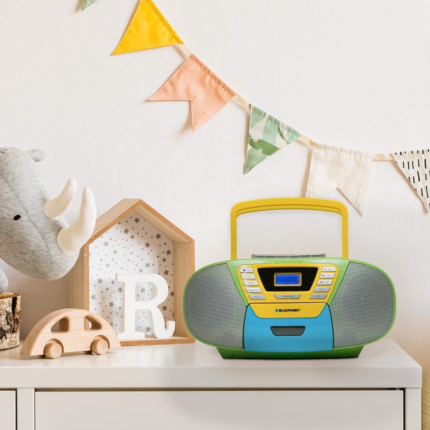 Tragbarer CD-Player mit Bluetooth und USB, Bunt