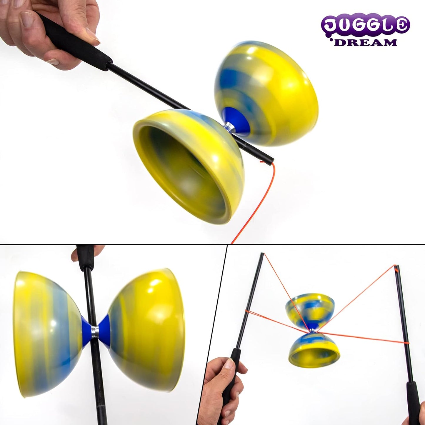 Diabolo Jonglierset, Blau/Gelb