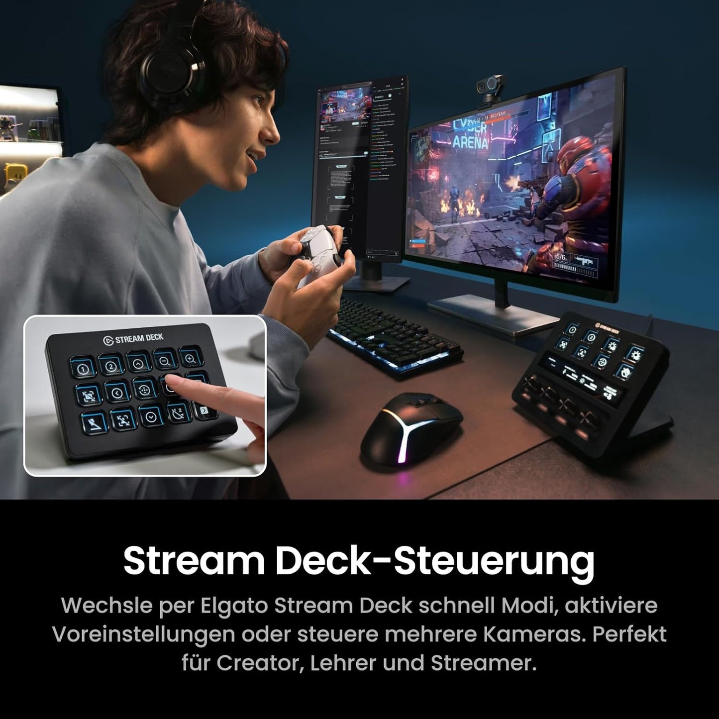 PTZ-Webcam Link 2 Pro, Graphitschwarz Standard-Bundle