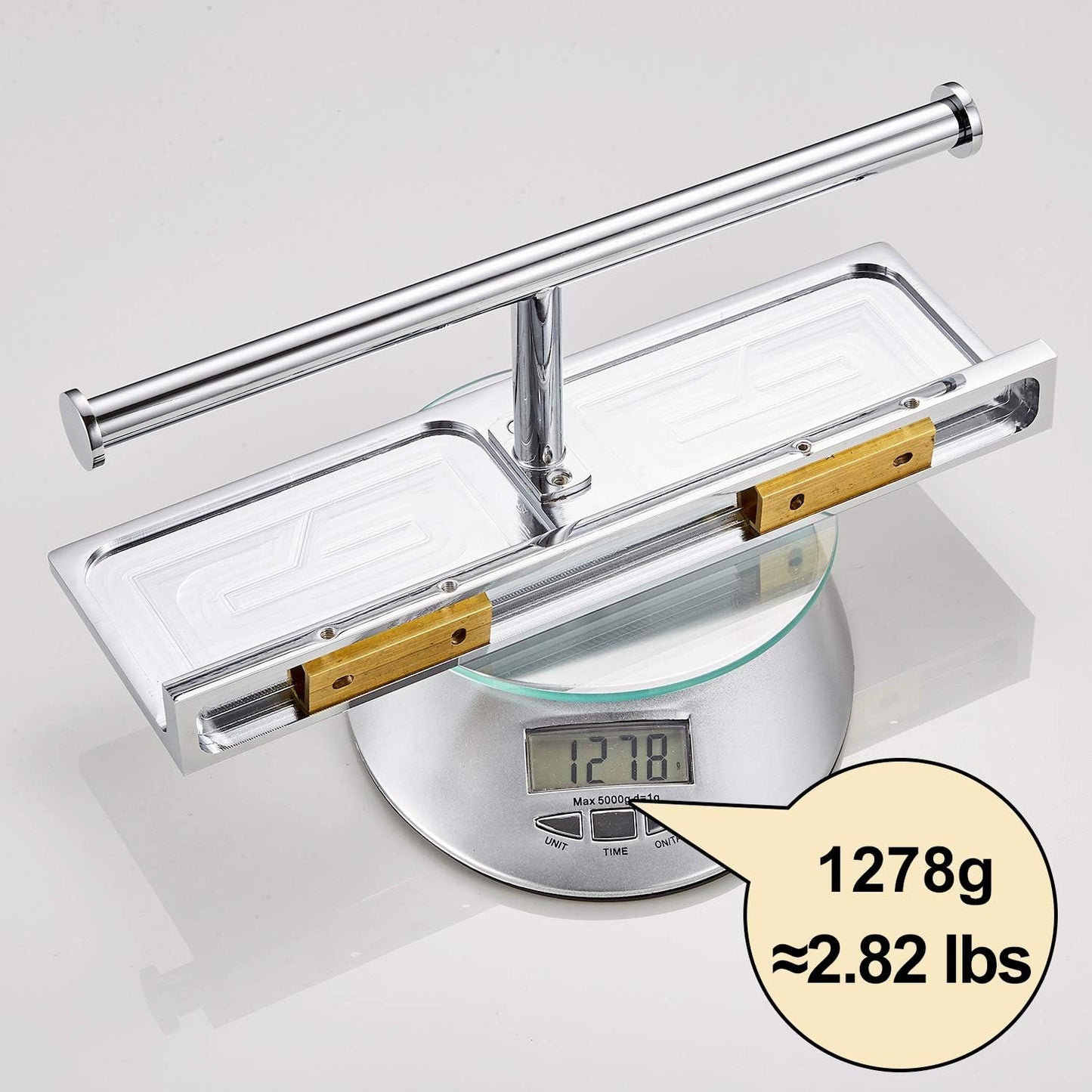 Doppelrollen-Toilettenpapierhalter mit Ablage, Doppel-toilettenpapierhalter Messing Chrom