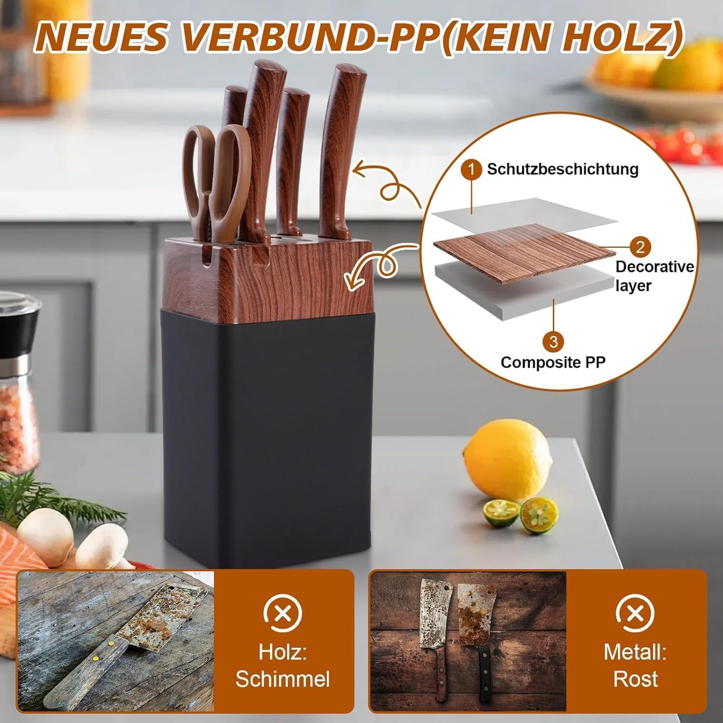 Messerblock-Set mit Messerschärfer
