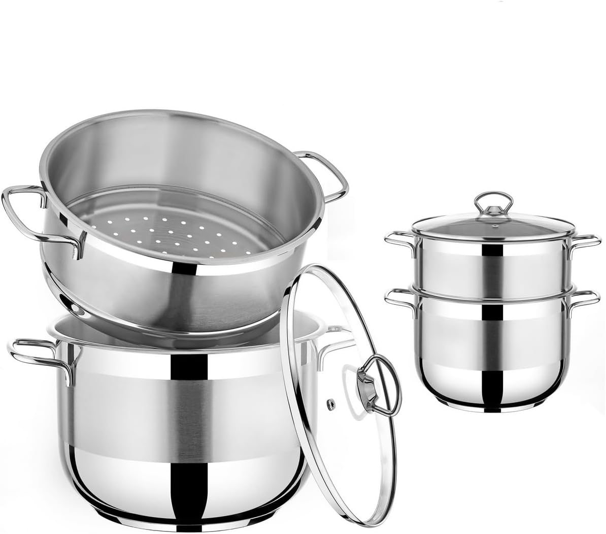 Couscous-Topf mit Glasdeckel für Herdarten