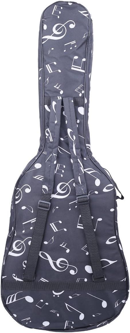 Gepolsterte Gitarren-Tasche mit Rucksackriemen, Music Notes Pattern