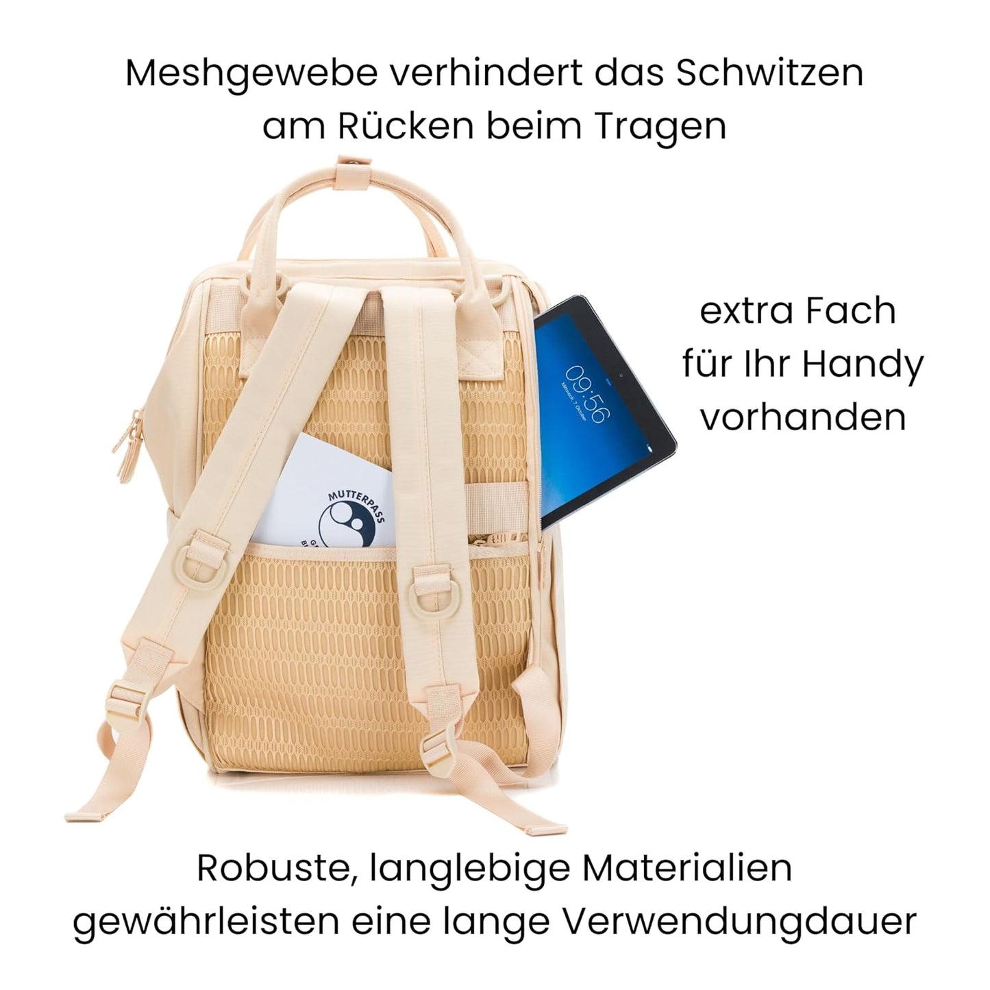Wickelrucksack Barcelona, Sand Beige