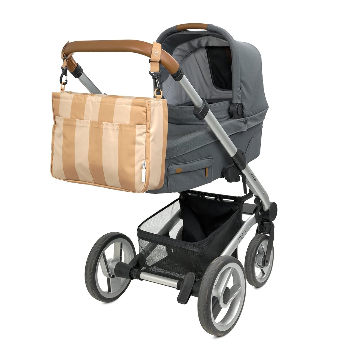 Kinderwagenorganizer MIX Multi mit Schultergurt und Befestigung, Beige