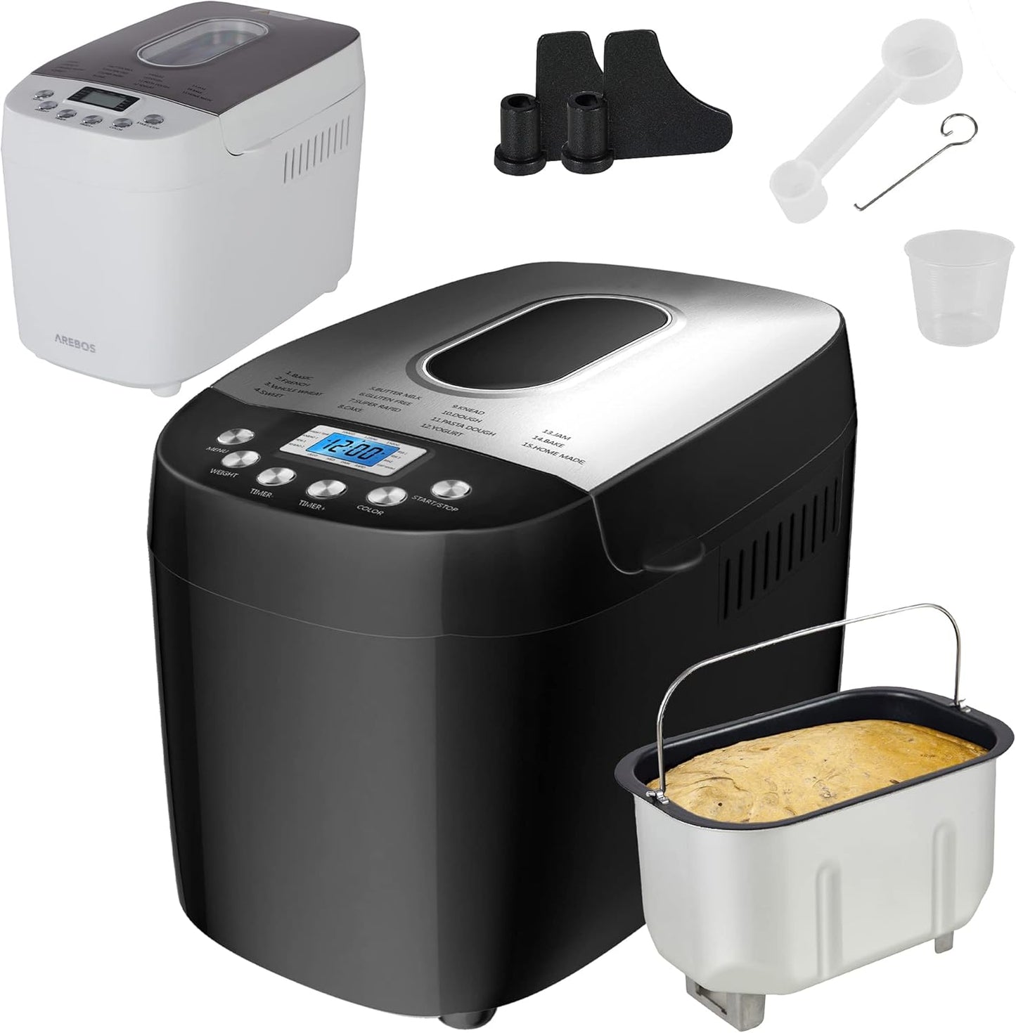 Brotbackautomat mit 15 Programmen und Timer, Schwarz
