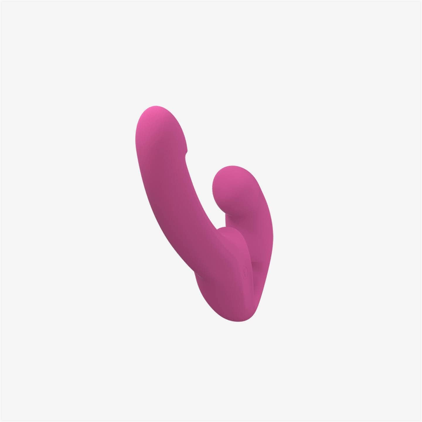 Strapless Doppeldildo SHARE LITE aus Silikon, Blackberry