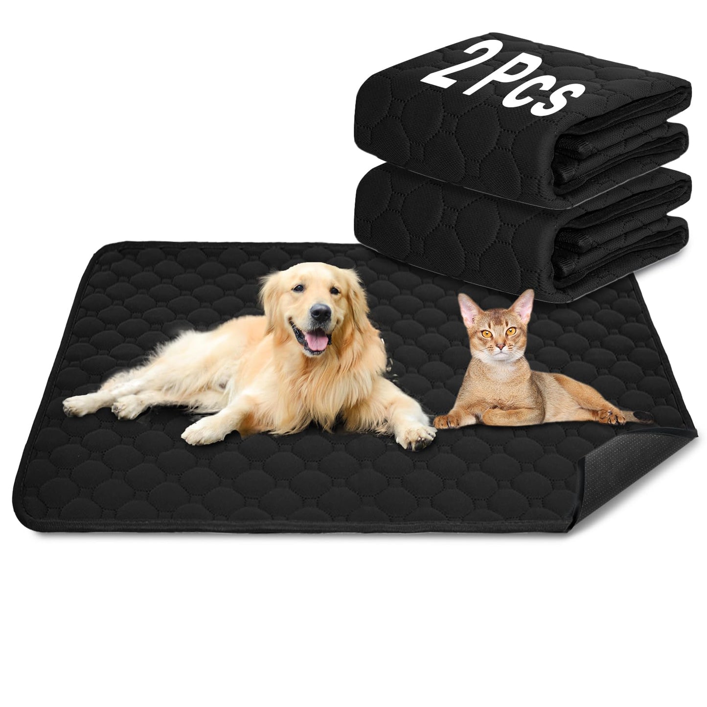 2-teiliges Trainingsunterlagen-Set für Haustiere, Schwarz 150x90cm