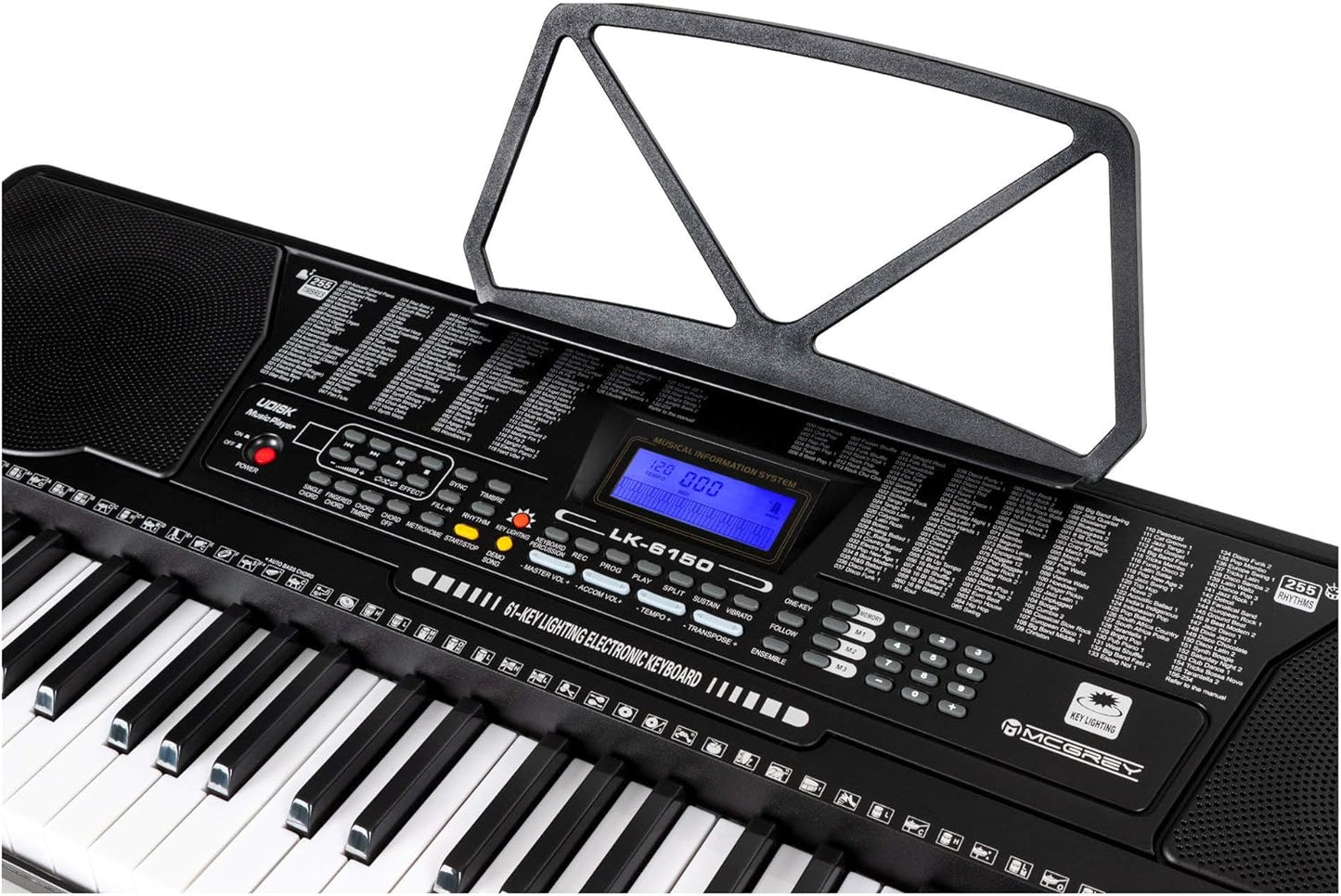 LK-6150 Leuchttasten Keyboard & Kopfhörer Set für Einsteiger