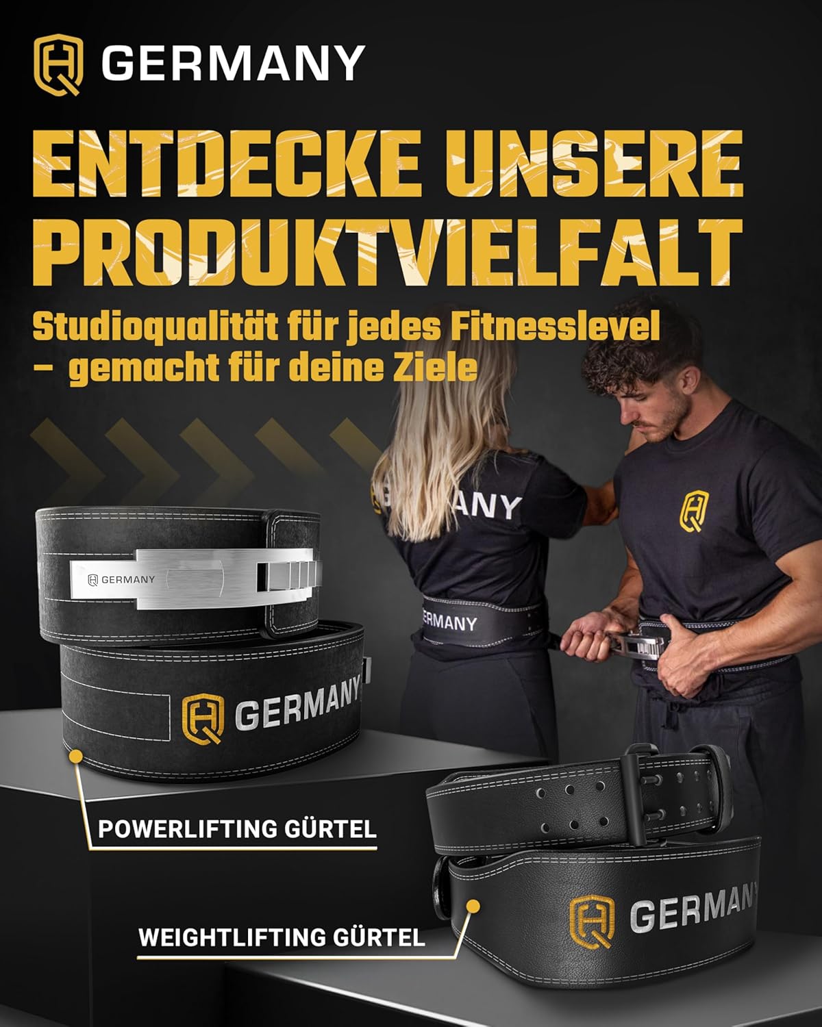 Gewichthebergürtel aus Leder, Powerlifting - 10mm M