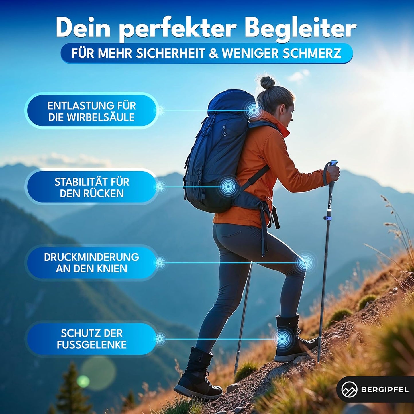 Teleskop-Wanderstöcke faltbar